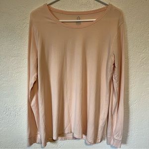 tasc Performance Organic Cotton Bamboo Blend Long Sleeve Top Light Pink XL